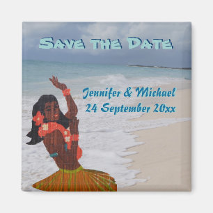 Aimant Enregistrer la date Mariage hawaïen