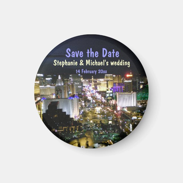 Aimant Enregistrer la date Mariage Las Vegas (Devant)