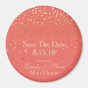 Aimant Enregistrer La Date Petite Golden Stars Magnet-Cor