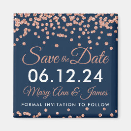 Aimant Enregistrer La Date Rose Parties scintillant Or Co