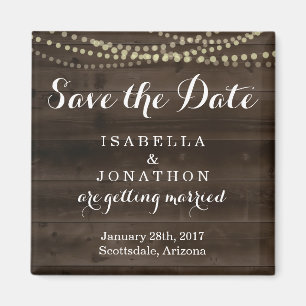 Aimant Enregistrer la date - Rustic Wood Mariage