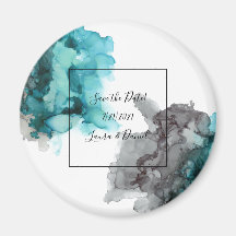 enregistrer l'aimant de date noir, gris, turquoise