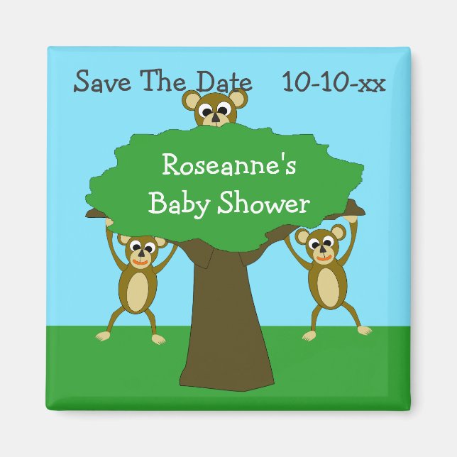Aimant Enregistrer Le Baby shower Date (Devant)