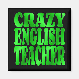 Aimant Enseignant anglais fou en vert