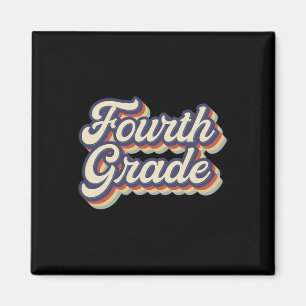 Aimant Enseignant de 4e année Retro Enseignant de 4e anné
