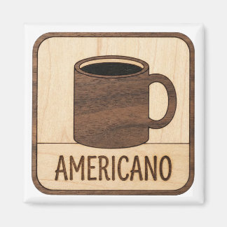 Aimant Enseigne en bois Café Américain