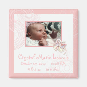 Aimant Entoure des 'butins de n, faire-part de naissance