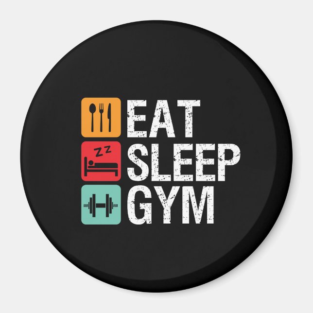 Aimant Entraînement amusant Exercice Fitness Manger Sleep (Devant)