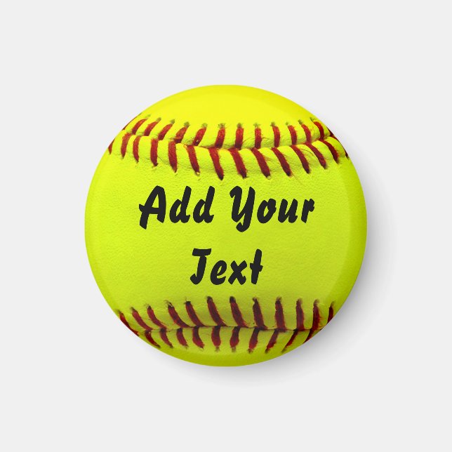 Aimant Entraîneur de l'équipe de sport de softball jaune (Devant)