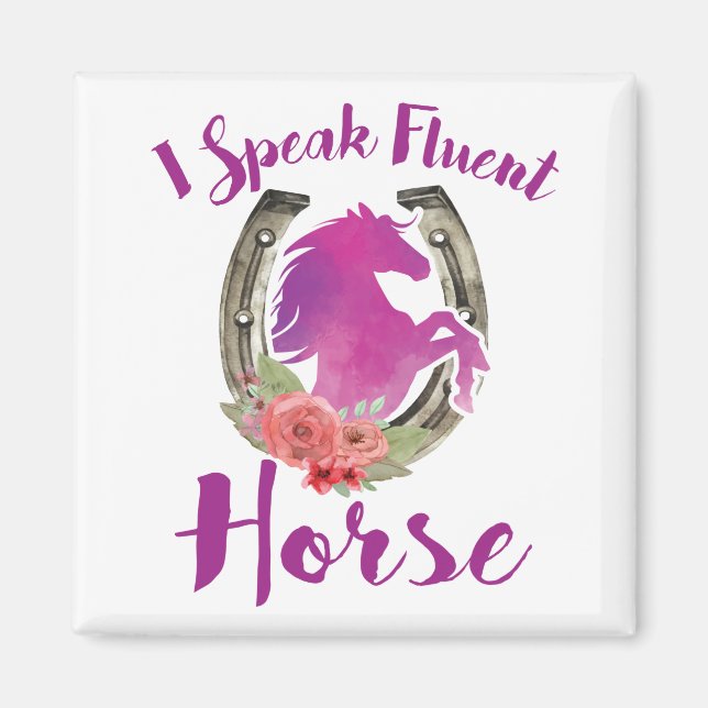 Aimant Entraîneur équestre Je Parle Cheval Fluent (Devant)