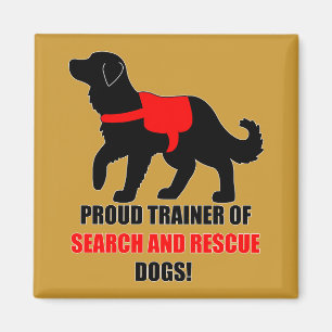Aimant Entraîneur fier : Golden retriever de recherche e