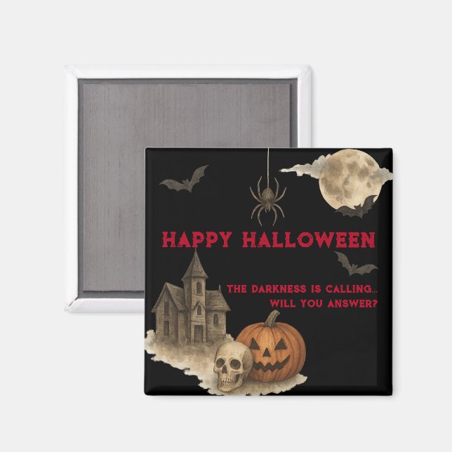 Aimant Entrez Si Vous Osez - Maison Halloween Éffrayante  (Recto/Verso)