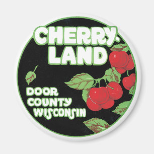 Aimant Ephemera vintage, comté de Cherryland Door, Wiscon