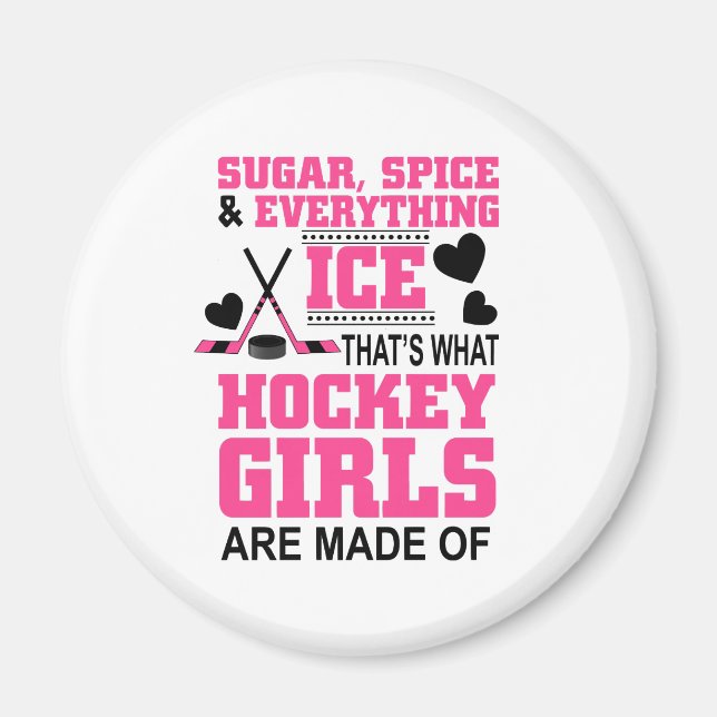 Aimant épices à sucre et tout hockey sur glace filles (Devant)