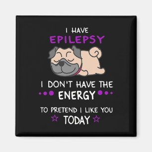 Aimant Epilepsie Je n'ai pas l'énergie Lazy Carlin chien 