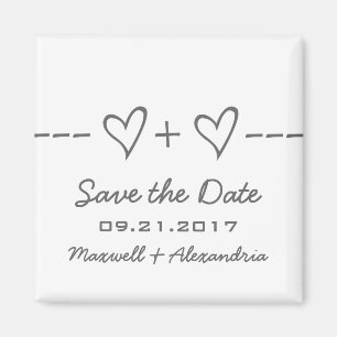 Aimant Équation coeur gris Enregistrer l'aimant date