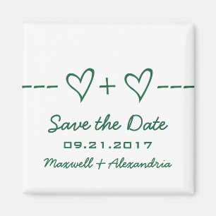 Aimant Équation Coeur vert Enregistrer l'aimant Date