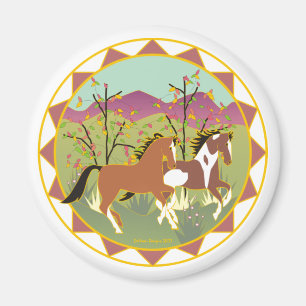 Aimant équestre espiègle de forêt