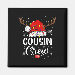 Aimant Équipage de Cousin de Noël Chapeau de Santa Drôle