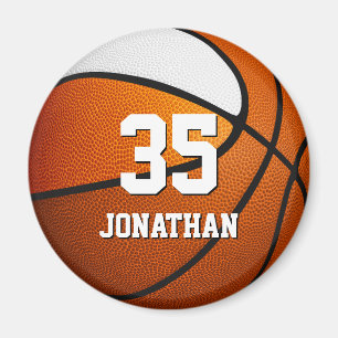 Aimant équipe blanche orange couleurs réaliste basketball