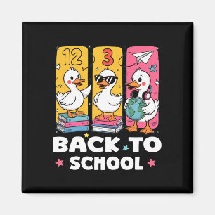Aimant Équipe de canard drôle de l'école premier jour d'é