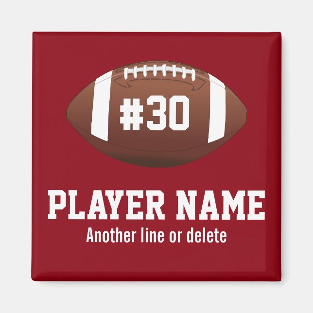 Aimant Équipe de football personnalisée Nom Jersey Numéro (Devant)