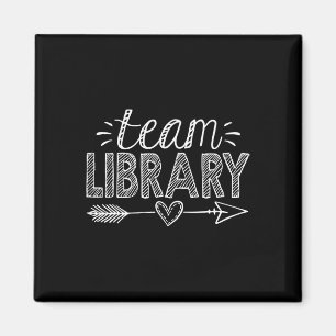 Aimant Équipe de la bibliothèque T-shirt Enseignant Élève