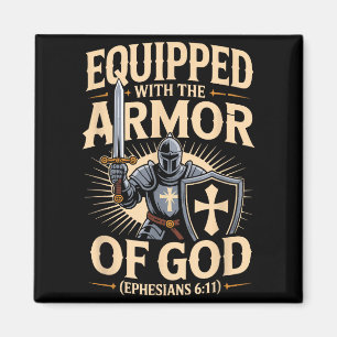 Aimant Équipé de l'armure de Dieu Version de la Bible chr