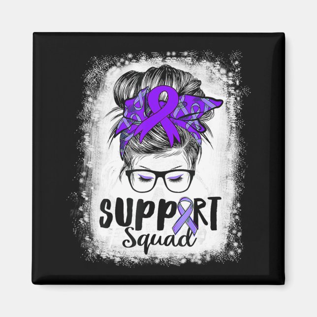 Aimant Équipe de soutien Messy Bun Purple Warrior Epileps (Devant)