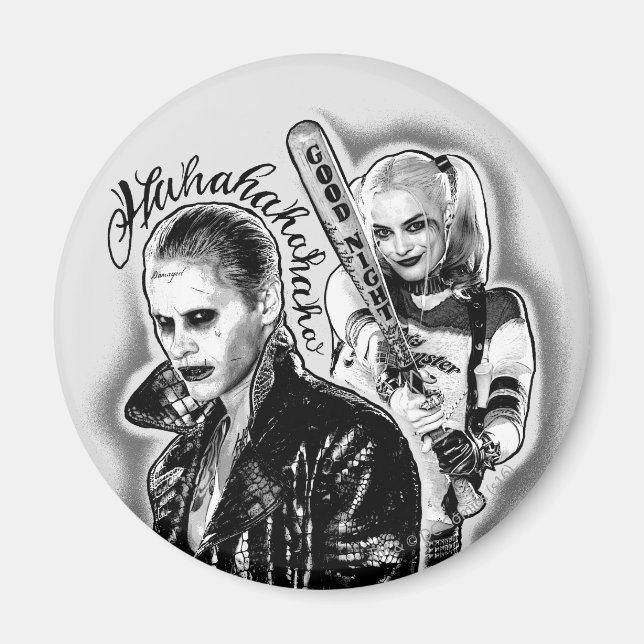 Aimant Équipe de suicide | Joker & Harley Airbrush Tattoo (Devant)