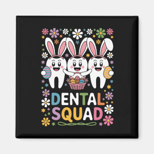 Aimant Équipe dentaire Funny Teeth Dentist Joyeuse fête d