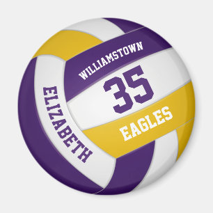 Aimant équipe d'or violet couleurs garçons filles volley-