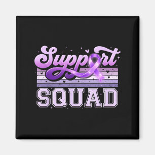 Aimant Équipe ruban violet groupe de soutien alzheimer