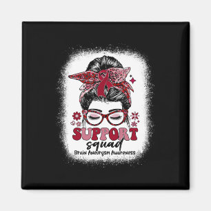 Aimant Équipe super de soutien Messy Bun Cerveau Aneurysm