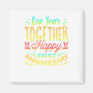 Aimant Ęr anniversaire heureux un an ensemble !