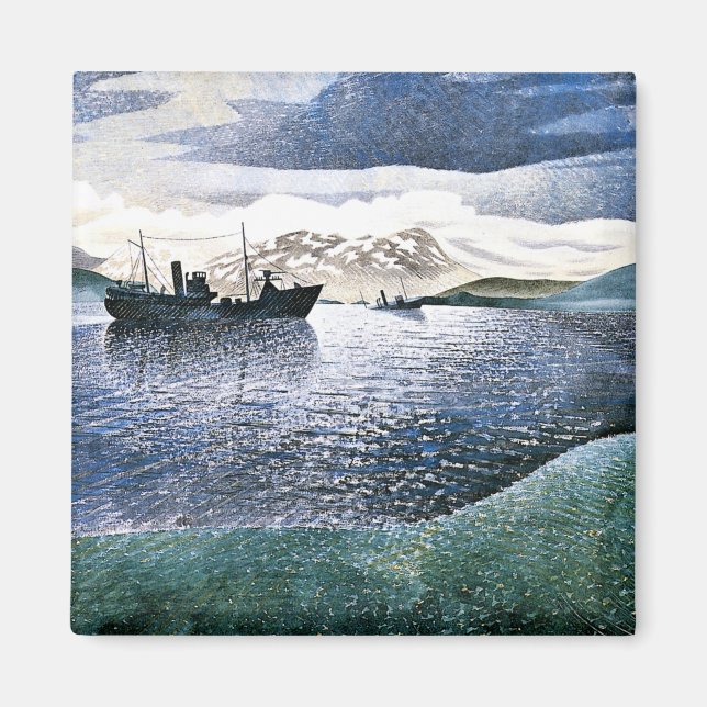 Aimant Eric Ravilious - Norvège, réalisme magique, (Devant)