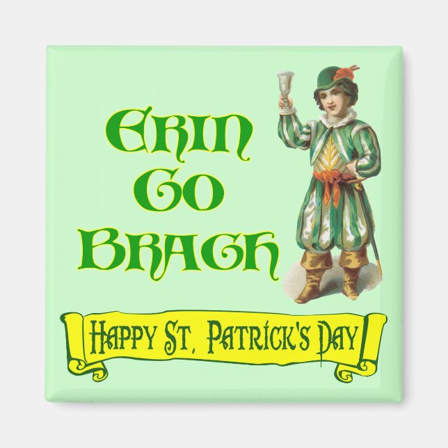 Aimant Erin Go Braugh Joyeux Saint Patrick Day dit : (Devant)