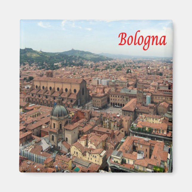 Aimant ERM002 BOLOGNA, Vue aérienne, Italie, Frigo (Devant)