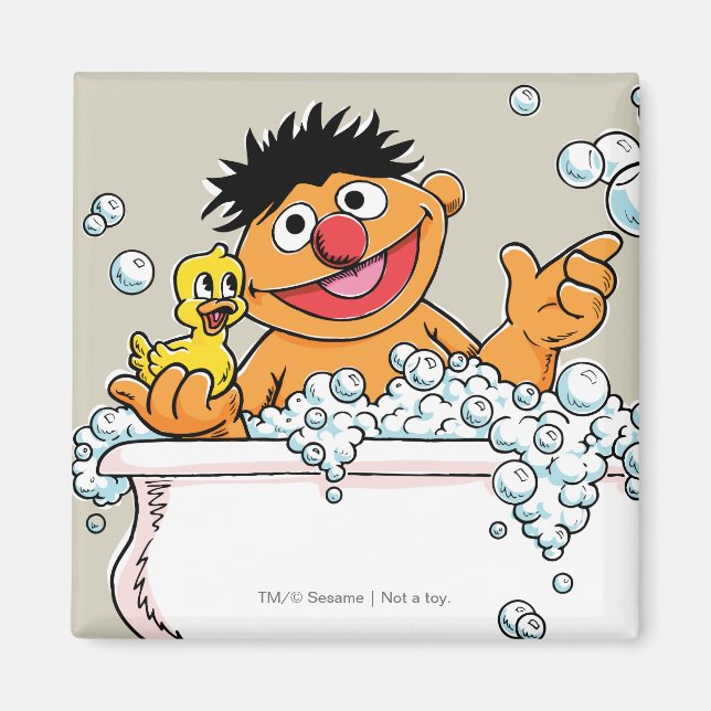 Aimant Ernie vintage dans la baignoire (Devant)