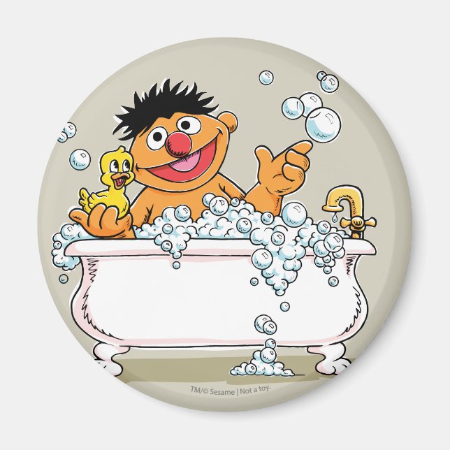 Aimant Ernie vintage dans la baignoire (Devant)