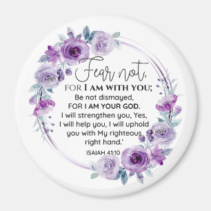 Aimant Esaïe 41:10 Crainte non violet Écriture florale