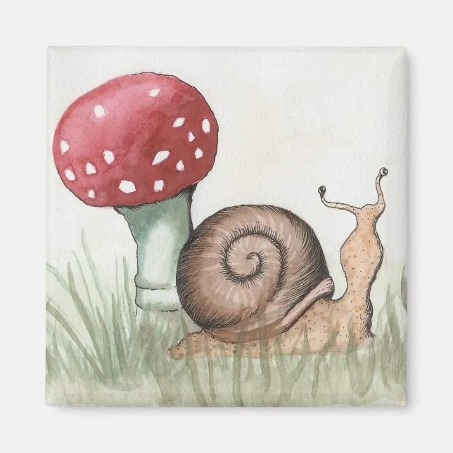 Aimant Escargot et champignons (Devant)