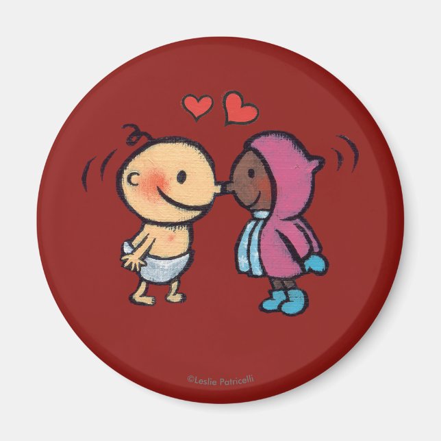 Aimant Eskimo Amical Nez Baisers Enfants (Devant)