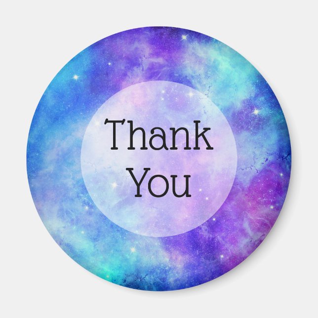 Aimant Espace de galaxie violet et bleu Abstrait (Devant)