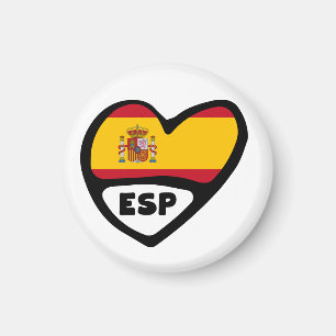 Aimant Espagne Code Pays Coeur Drapeau, ESP