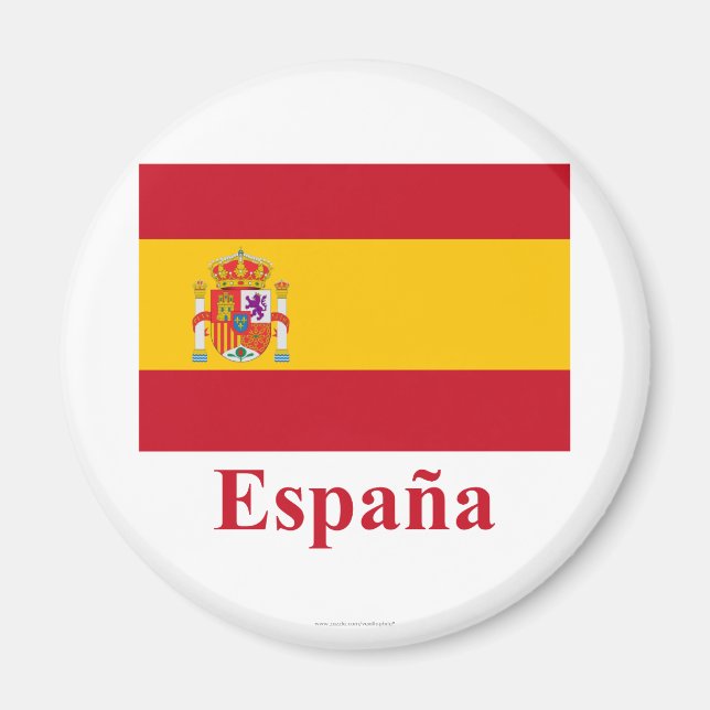 Aimant Espagne Drapeau avec nom en espagnol (Devant)