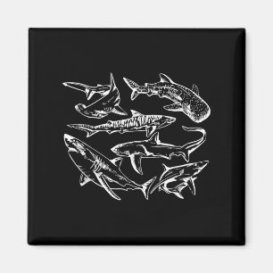 Aimant Espèce de requin rétro Océan Poisson d'amoureux ma