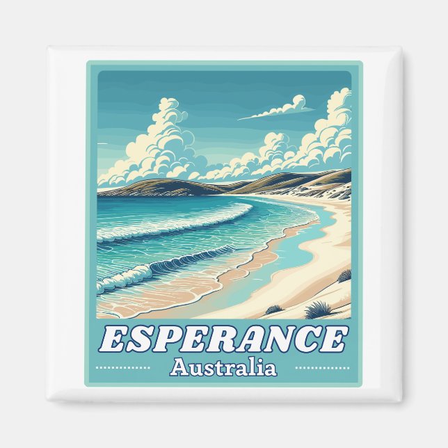 Aimant Esperance en Australie Occidentale Skyline Rétro (Devant)