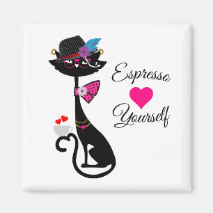 Aimant Espresso Yself Chat noir