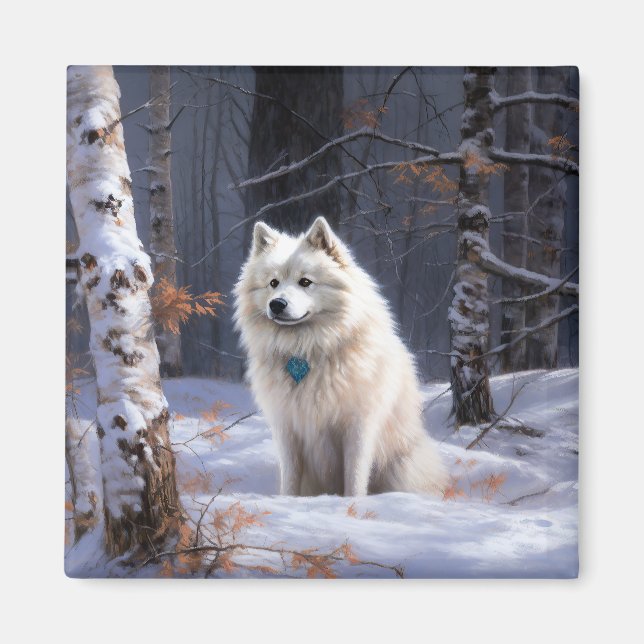 Aimant Esquimau Américain Laisser Neige Noël (Devant)